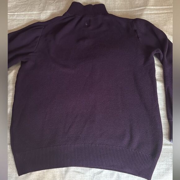 Tailorbyrd Mens Luxe 1/4 Zip Mock Neck Pullover  Burgundy Sweater. Size Large. - Picture 4 of 8